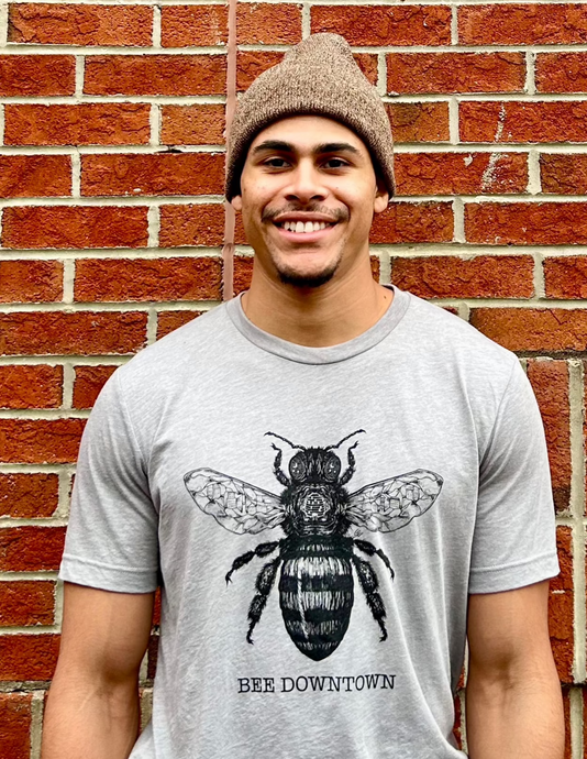 Bee Downtown Short Sleeve Grey Bee Tee