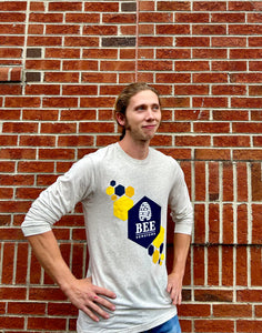 Bee Downtown Hexagon Beige Long Sleeve T-shirt